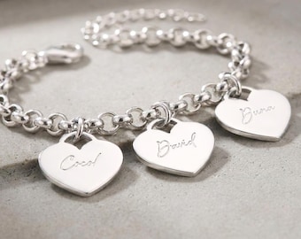 Mother Bracelet with Multiple Heart Charms