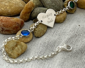 925 Silver Heart Couple Anklet