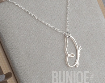 Minimalist Butterfly Necklace Sterling Silver