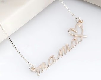 Minimalist Mama Heart Necklace