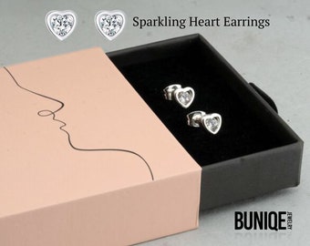 Heart Cubic Zirconia Earrings Set