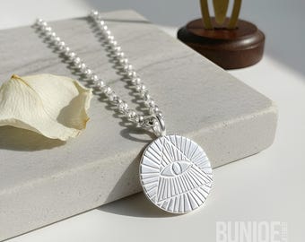 Sterling Silver Evil Eye Pendant Necklace