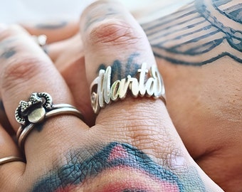 Custom Name Ring Sterling Silver