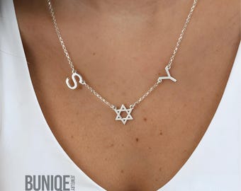 Star of David Initials Necklace