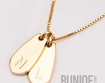 Multiple Teardrop Mother Necklace with Kids initials