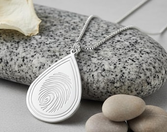 Fingerprint Teardrop Necklace