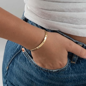 Sterling Silver Mothers Cuff Bracelet: Personalized Kids Names & Birthstones