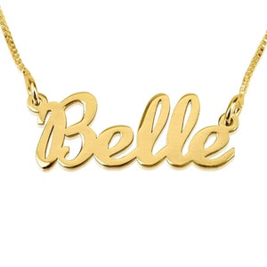14K Gold Name Necklace: Cursive Personalized Jewelry Gift