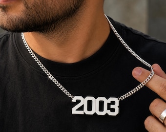 Personalized Number Necklace Sterling Silver