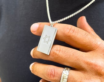 Israel Flag Necklace with Secret Message