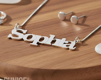 Cartoon Name Necklace Sterling Silver