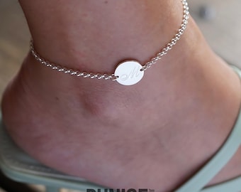 Initial Anklet Sterling Silver 925