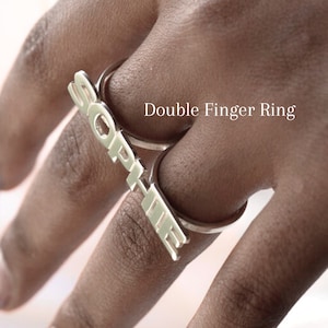 Double Finger Band Ring Cz, Adjustable Ring, Double Band Ring, Double Bar  Ring, Double Finger Ring, Two Finger Ring, Double Rings 