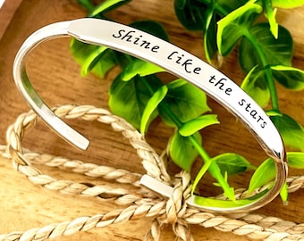 Engraved Cuff Bracelet 925 Sterling Silver