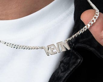 Sterling Silver Mens Name Necklace