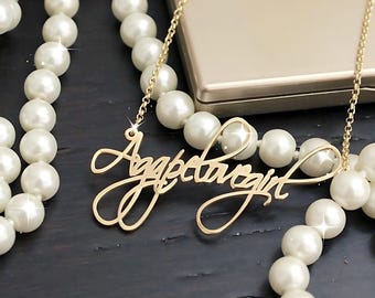 Handwriting Name Necklace Sterling Silver