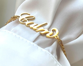 Figaro Name Bracelet 925 Sterling Silver