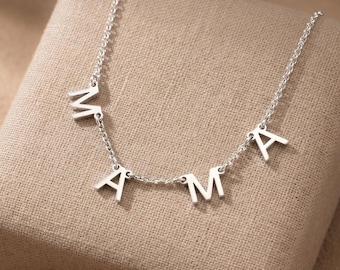 Mama Letters Necklace Sterling Silver