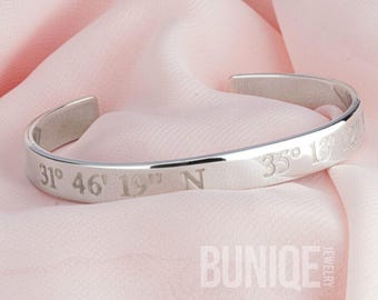 Coordinates Cuff Bracelet