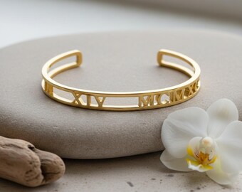 Roman Numeral Cuff Bracelet