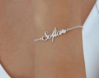 Birthstone Name Bracelet