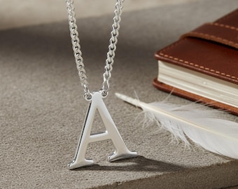 Cuban Chain Letter Necklace Sterling Silver