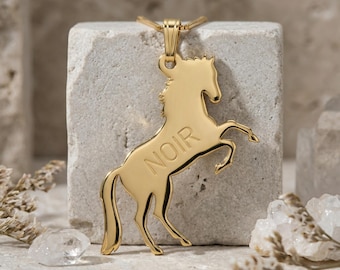 Personalized Sterling Silver Horse Necklace – Equestrian Jewelry Gift