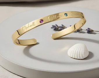 Sterling Silver Mothers Cuff Bracelet