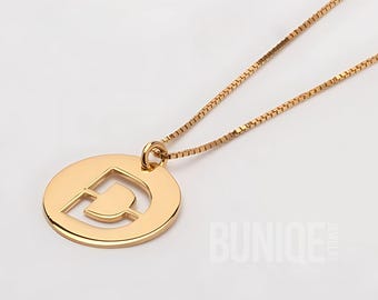 Unique Initial Disc Necklace