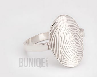 Fingerprint Ring - Sterling Silver