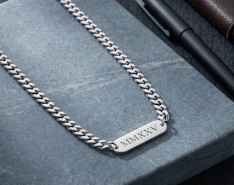 Personalized Cuban Bar Necklace for Men