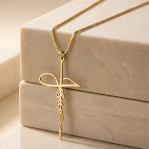Jesus Cross Necklace, Sterling Silver Christian Faith Jewelry