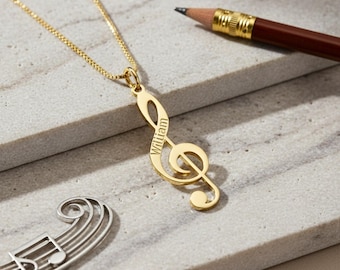 Custom Music Note Necklace
