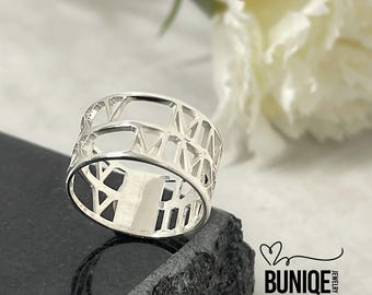 Roman Numeral Couples Ring