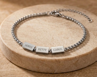 Personalized Dad Bracelet with Kids Names