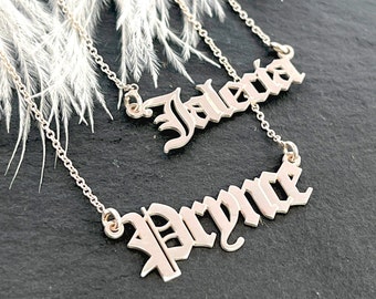 Old English Name Necklace 925 Sterling Silver
