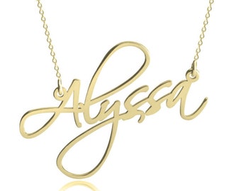 14K Gold Name Necklace Handwriting