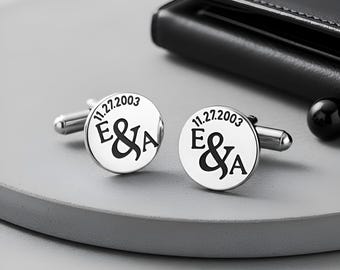 Custom Cufflinks for Groom Sterling Silver