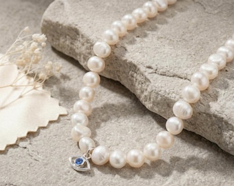 Evil Eye Pearl Choker Necklace
