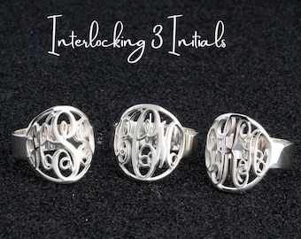 Monogram Ring Sterling Silver