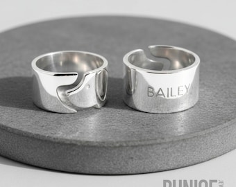 Custom Dog Face Name Ring