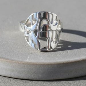 Shema Israel Ring, Sterling Silver 925 Hebrew Band, Handmade Jewish Jewelry
