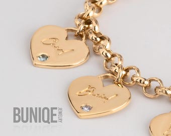 Sterling Silver Mom Bracelet with Kids Names