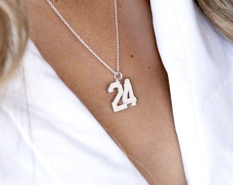 Custom Number Necklace Sterling Silver