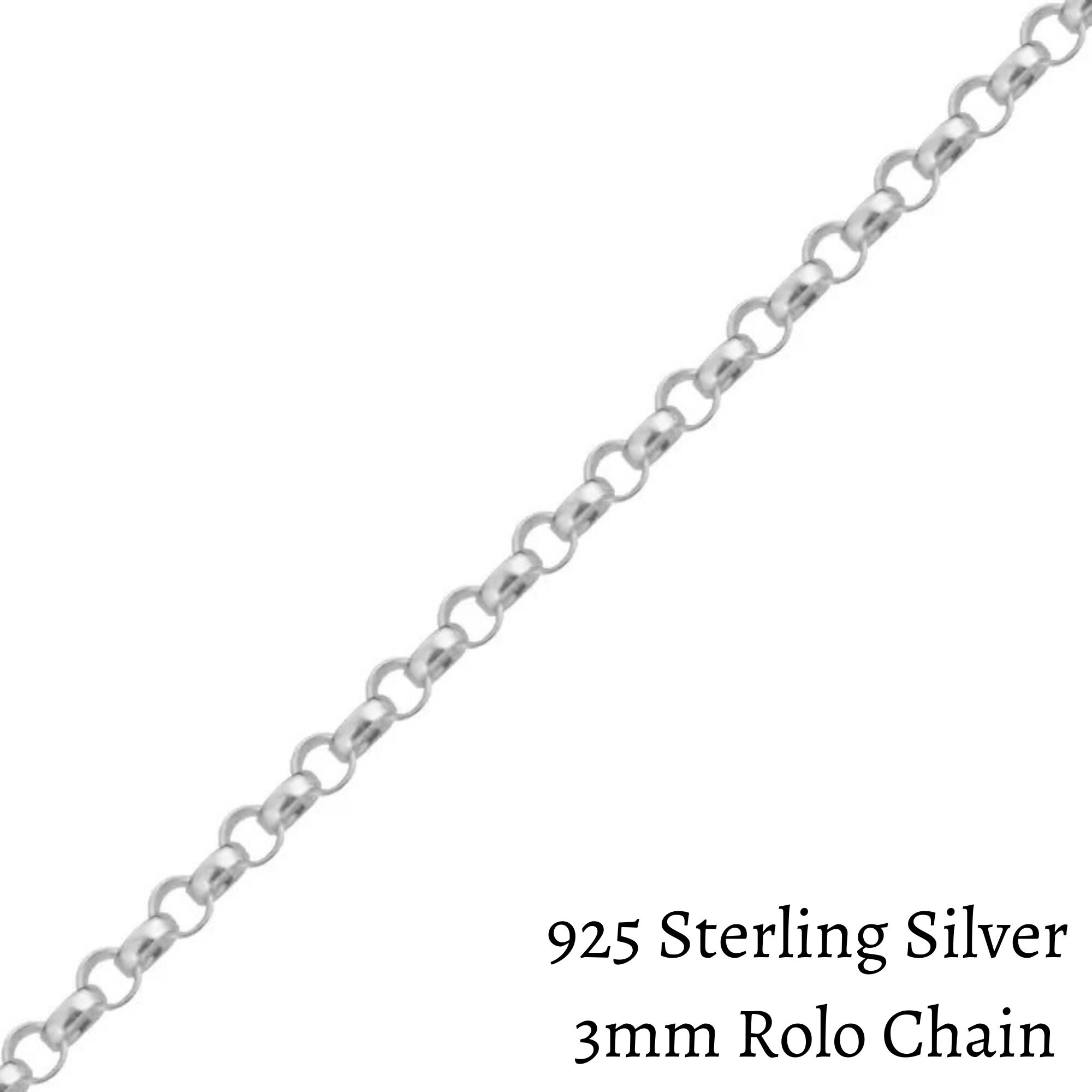 Sterling Silver Chain Only: Box, Rolo, Figaro, Paperclip - 14-26 ...