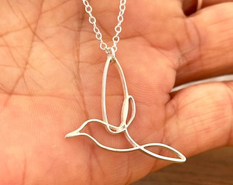 Hummingbird Necklace Silhouette