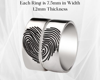 Custom FingerPrint Ring Set for Couples