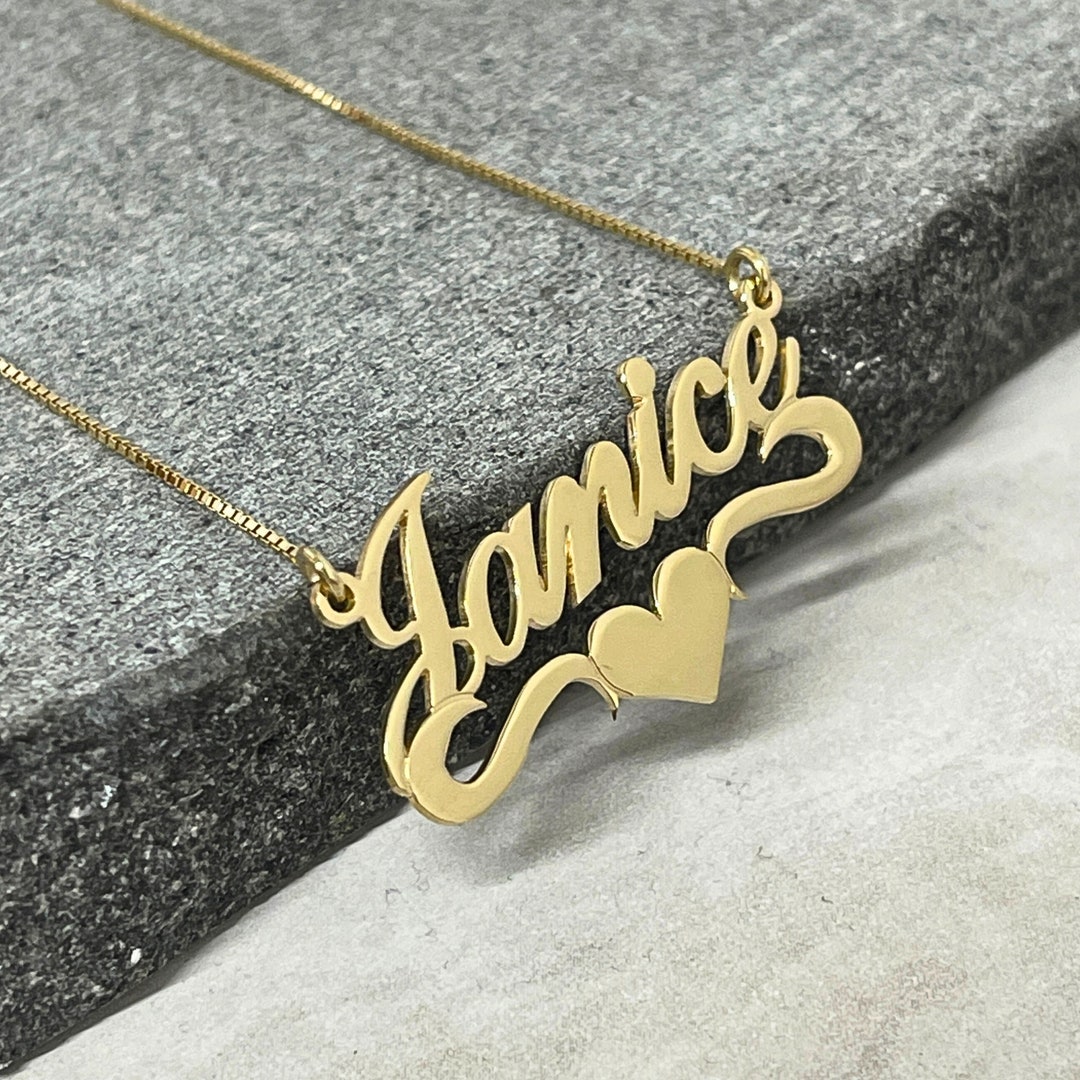 Sterling Silver Heart Name Necklace: Personalized 925 Jewelry