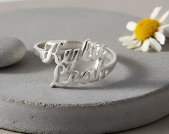 Multiple Name Ring Sterling Silver