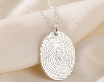 Fingerprint Necklace with Secret Message